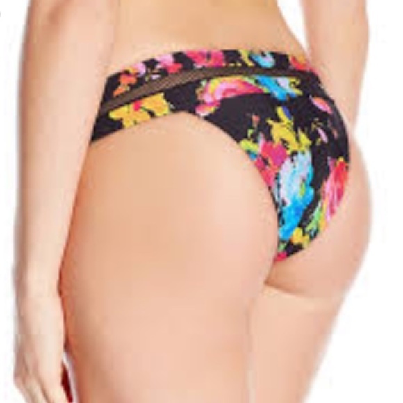NWT PILYQ Samba Floral Banded Mesh Teeny Bikini Bottom - Picture 4 of 4